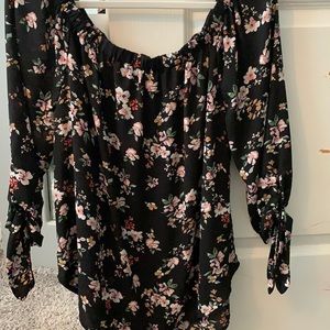Off the shoulder floral blouse